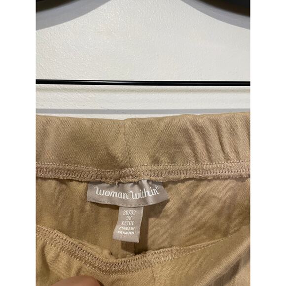 NWT Woman Within Soft Ease Pull On Pants New Khaki Women's 30x32 (3X Petite) - Picture 4 of 4